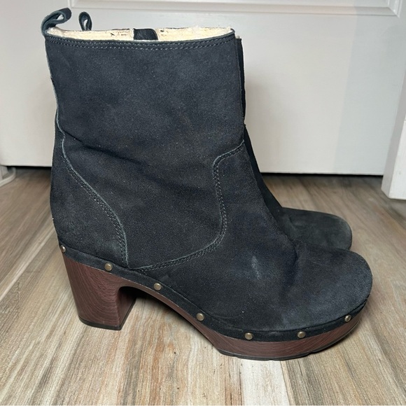 Clark’s Ledella Abby Suede Studded Ankle Boots, Ankle, Heel, Wool Blend Lined - Picture 3 of 10